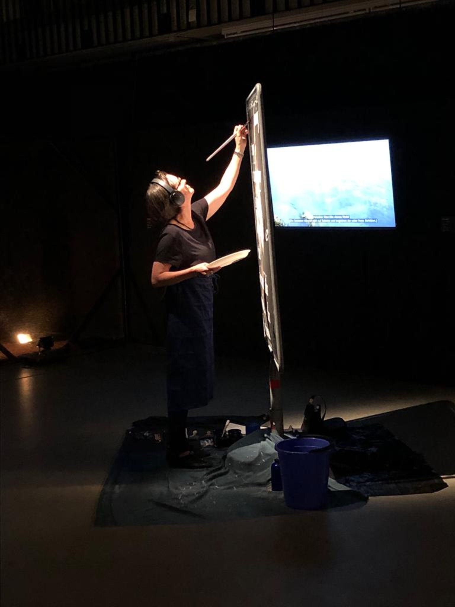 The artist at the Salome II exhibition at Kunstpause Zug